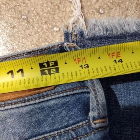 Express Women's Size 0 Cropped Legging Mid Rise Distressed Jeans 26x25 - Picture 8 of 9